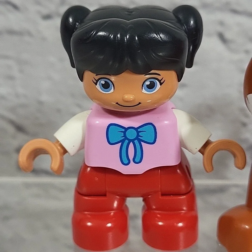 Lego Duplo Figures Lot Of 4 Kids Pets People Girl Boy Dalmatian Dog Striped‎ Cat